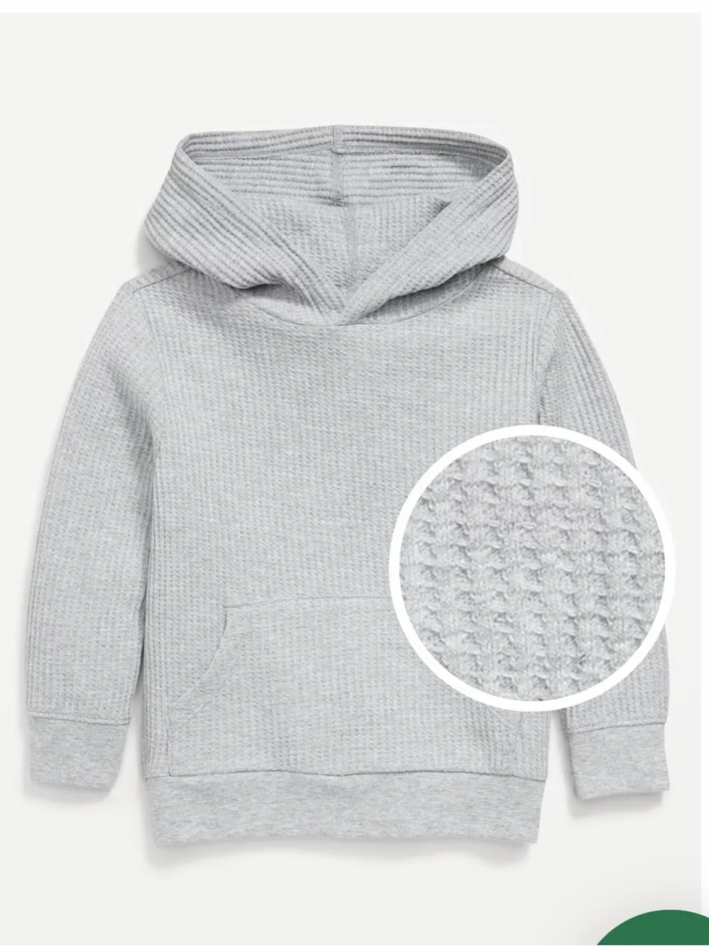 Toddler Old Navy Light Gray Waffle-Knit Hooded Sweatshirt